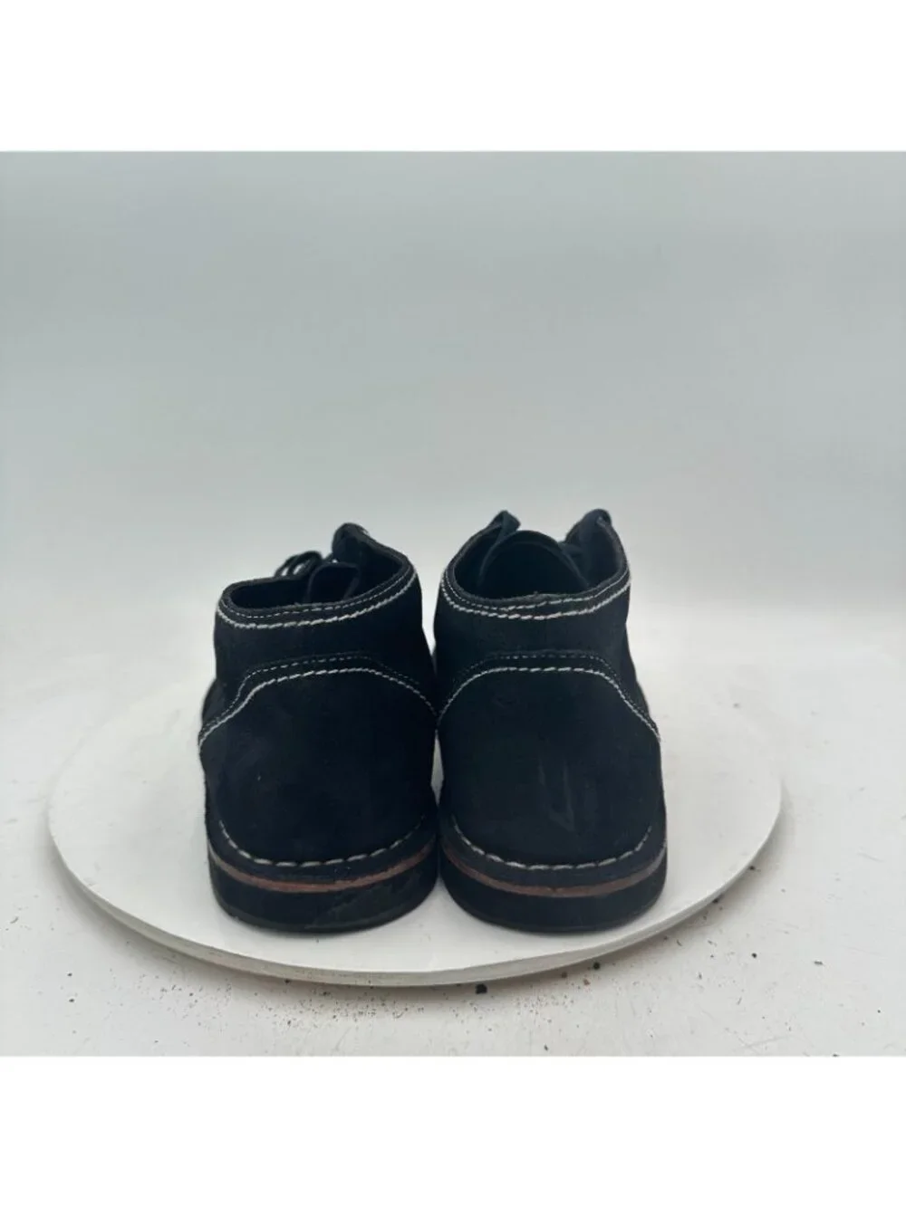 John Varvatos Hipster Men Size 9.5 M Black Suede White Stitch Ankle Chukka Boot
